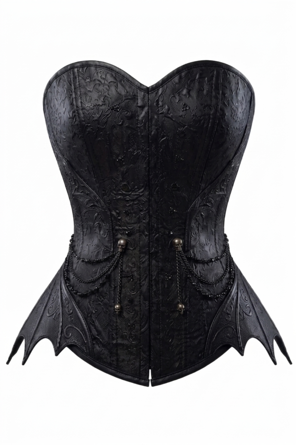 Black Gothic Bat Wing Overbust Corset curvycorset.com