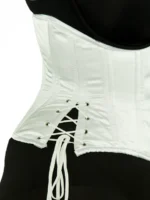 Satin Waspie Hourglass Curvy Cupless Corset with Hip Ties