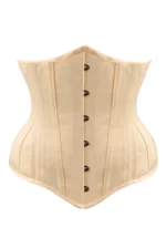 Black Cotton Twill Classic Steel Boned Waist Trainer Hip Gores