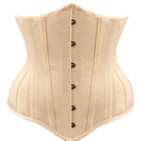 Black Cotton Twill Classic Steel Boned Waist Trainer Hip Gores