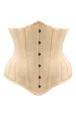 Black Cotton Twill Classic Steel Boned Waist Trainer Hip Gores
