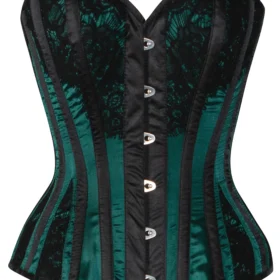 Historic Inspired Green Waist Taming Overbust Corset curvycorset.com