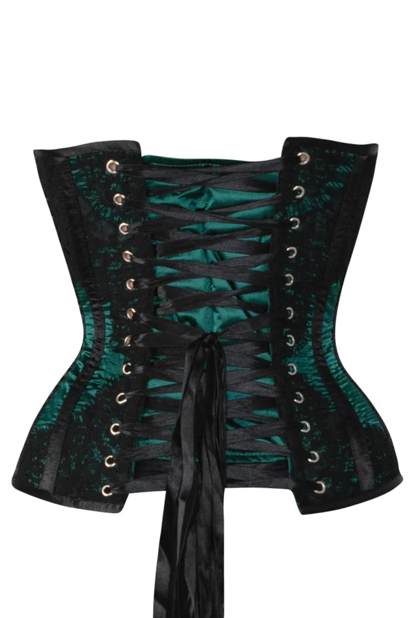 Black Cotton Twill Classic Steel Boned Waist Trainer Hip Gores