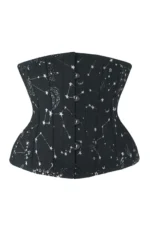 Black Cotton Twill Classic Steel Boned Waist Trainer Hip Gores