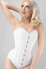 Black Cotton Twill Classic Steel Boned Waist Trainer Hip Gores