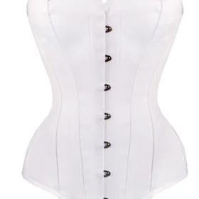 Black Cotton Twill Classic Steel Boned Waist Trainer Hip Gores