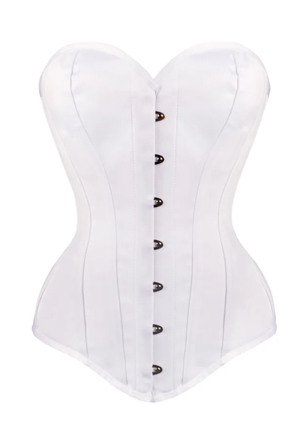 Black Cotton Twill Classic Steel Boned Waist Trainer Hip Gores