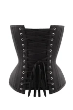 Classic Long Black Steel Boned Waist Taming Corset curvycorset.com