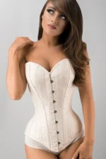 Black Cotton Twill Classic Steel Boned Waist Trainer Hip Gores