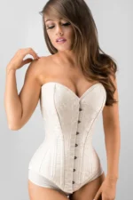 Black Cotton Twill Classic Steel Boned Waist Trainer Hip Gores