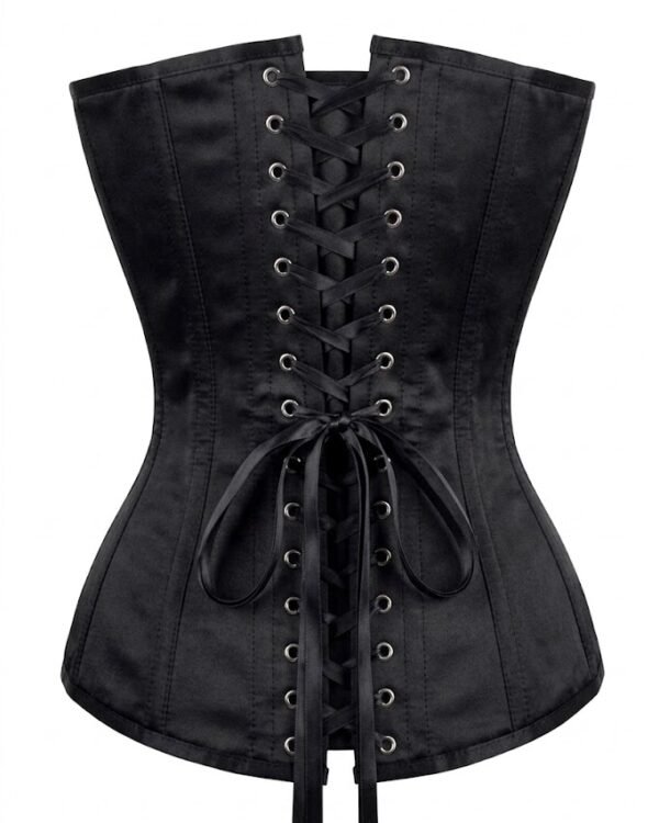 Classic Long Black Steel Boned Waist Taming Corset curvycorset.com