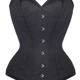 Black Waist Training Steel Boned Overbust Corset curvycorset.com