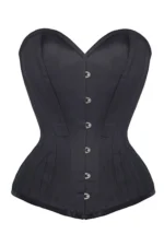Black Waist Training Steel Boned Overbust Corset curvycorset.com