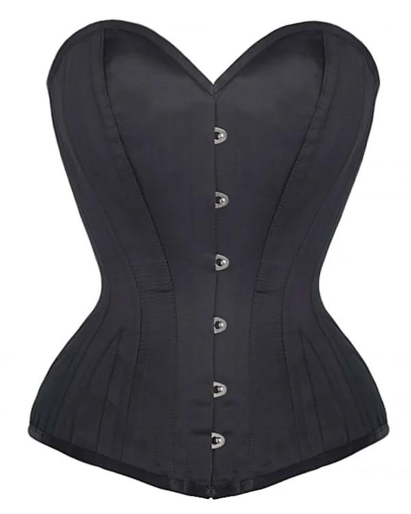 Black Waist Training Steel Boned Overbust Corset curvycorset.com