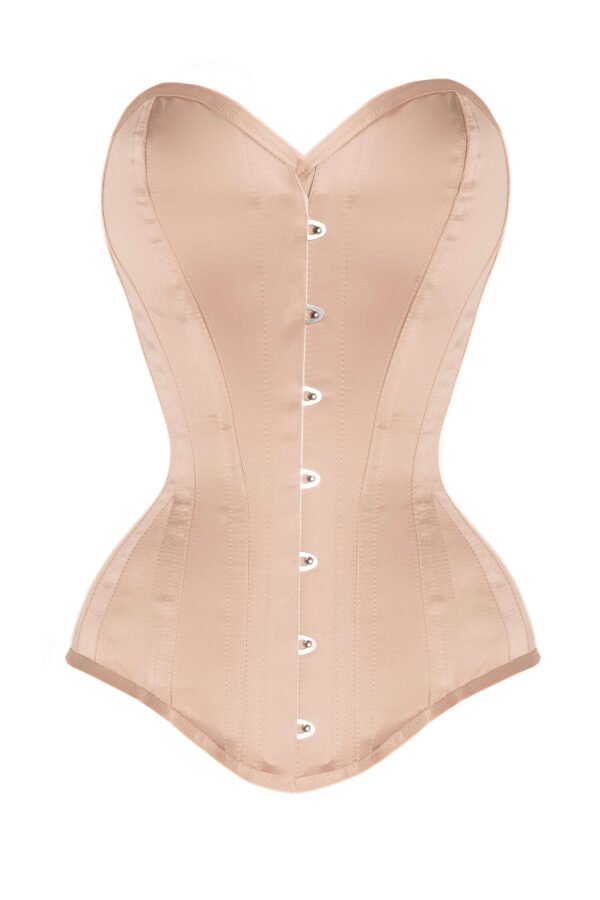 Black Cotton Twill Classic Steel Boned Waist Trainer Hip Gores