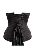 Instant Shape Black Satin Gothic Longline Underbust Corset curvycorset.com