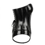 Black PVC Waist Training Waspie Underbust Gothic Corset curvycorset.com