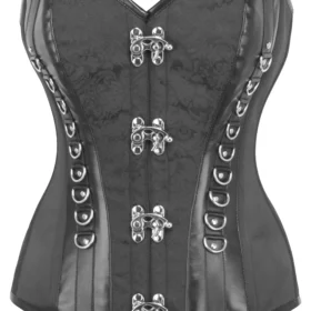 Black Brocade Strapless Gothic Corset Bustier Top curvycorset.com