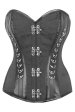 Black Brocade Strapless Gothic Corset Bustier Top curvycorset.com