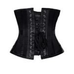 Black Faux Leather Gothic Underbust Corset Belt curvycorset.com