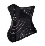 Black Faux Leather Gothic Underbust Corset Belt curvycorset.com