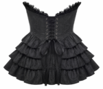 Black Gothic Cross Zip Overbust Corset curvycorset.com