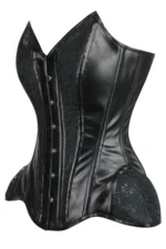 Strapless Leather Gothic Butier Corset Top with Hip Panels curvycorset.com