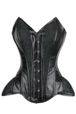 Strapless Leather Gothic Butier Corset Top with Hip Panels curvycorset.com