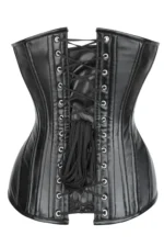 PVC Overbust Gothic Bustier Corset with Adjustable Hip Gore curvycorset.com