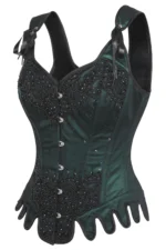 Green Couture Gothic Corset Top with Shoulder Straps curvycorset.com