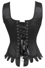 Black Gothic Overbust Corset Top with Shoulder Straps curvycorset.com