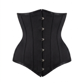 Instant Shape Black Satin Gothic Longline Underbust Corset curvycorset.com