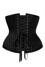 Waist Training Striped Underbust Black Gothic Corset curvycorset.com