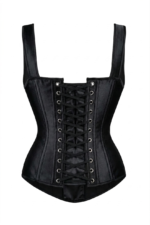 Black High Back Underbust Gothic Corset With Straps curvycorset.com