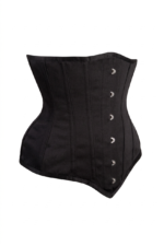 Instant Shape Black Satin Gothic Longline Underbust Corset curvucorset.com