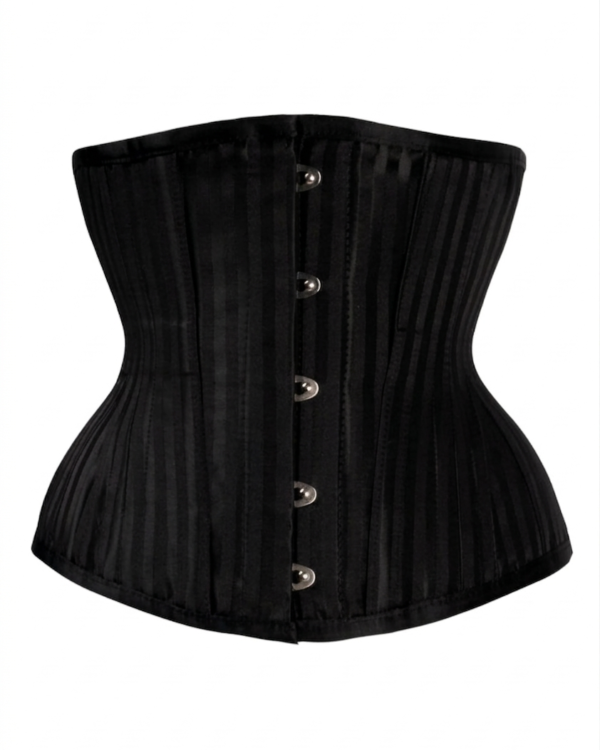 Waist Training Striped Underbust Black Gothic Corset curvycorset.com