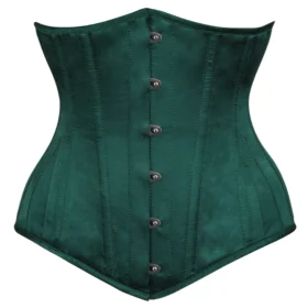 Dark Green Underbust Waist Taming Gothic Corset curvycorset.com