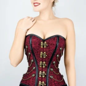 steampunk corset , steampunk corset top , corset top , steampunk bustier , halloween top , brocade corset dress