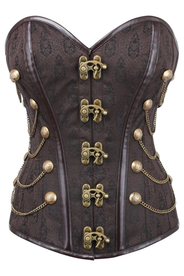 steampunk corset , steampunk corset top , corset top , steampunk bustier , halloween top , brocade corset dress , punk corset , steampunk fashion