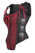 Red and Black Steampunk Gothic Overbust Corset curvycorset.com