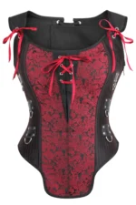 Red and Black Steampunk Gothic Overbust Corset curvycorset.com