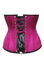 Gothic Black and Pink Longline Underbust Corset curvycorset