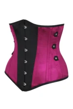 Gothic Black and Pink Longline Underbust Corset curvycorset