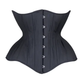 Black Cashmere Lace Up Open Cup Hourglass Curvy Extreme Corset
