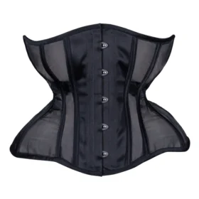 Black Fine Mesh Open Cup Underbust Curvy Extreme Corset