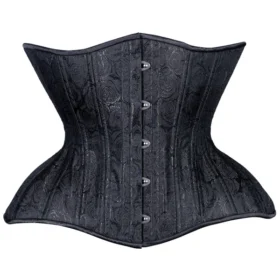 Curvy Extreme Corset Black Floral Corset Regular Gemini Silhouette