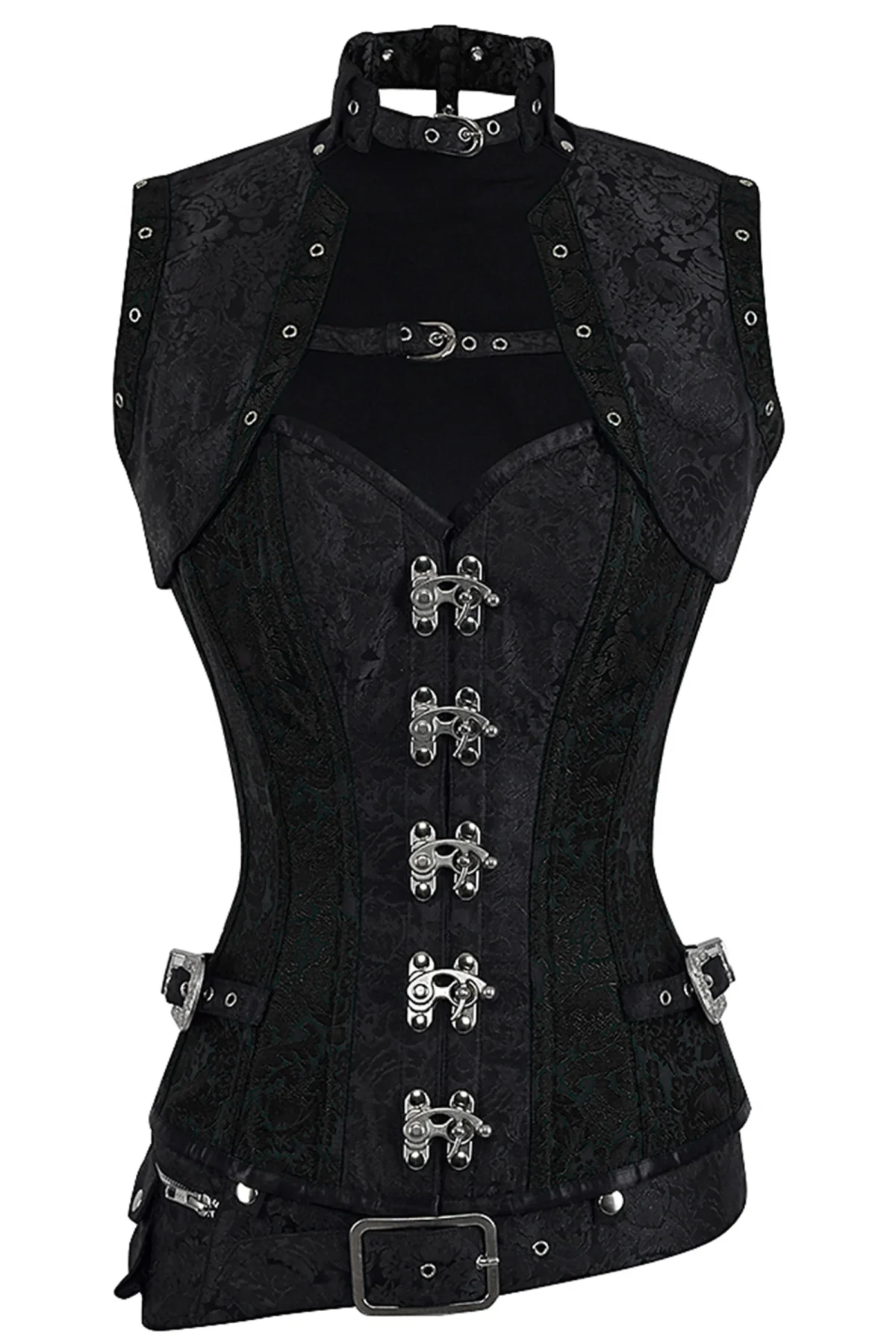 Handmade Fully Steel Boned Steampunk Corset with Jacket & Belt – High-Quality Metalwork and Original Design
