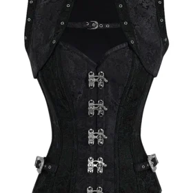 Handmade Fully Steel Boned Steampunk Corset with Jacket & Belt – High-Quality Metalwork and Original Design
