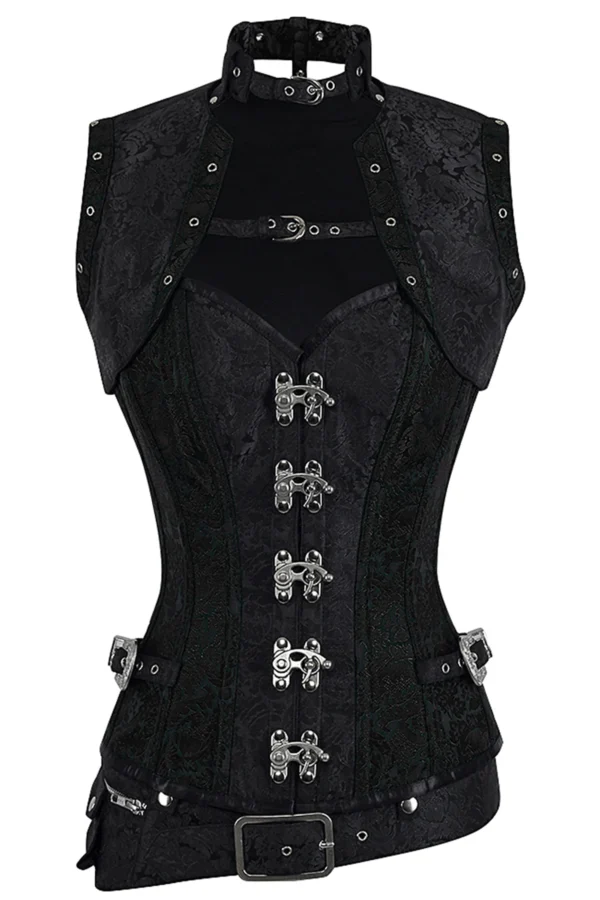 Handmade Fully Steel Boned Steampunk Corset with Jacket & Belt – High-Quality Metalwork and Original Design