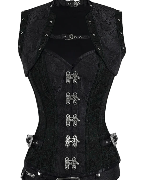 Handmade Fully Steel Boned Steampunk Corset with Jacket & Belt – High-Quality Metalwork and Original Design
